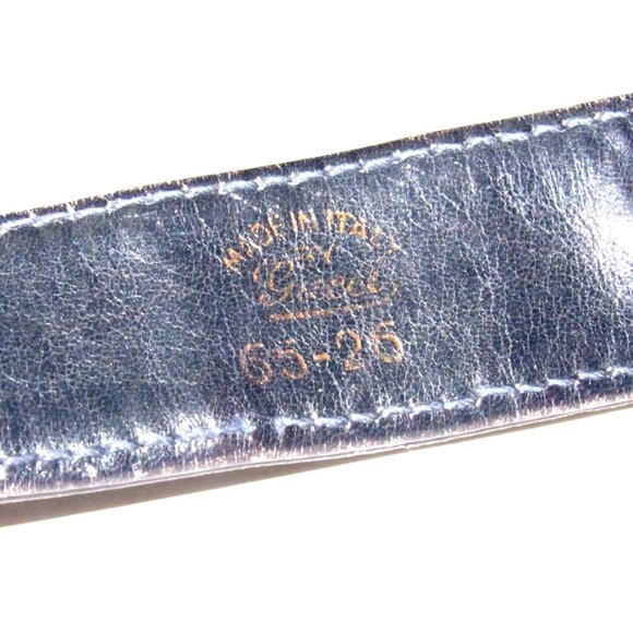 Gucci Navy Guccissima Leather Belt w a Two-tone GG Buckle - Picture 10 of 16